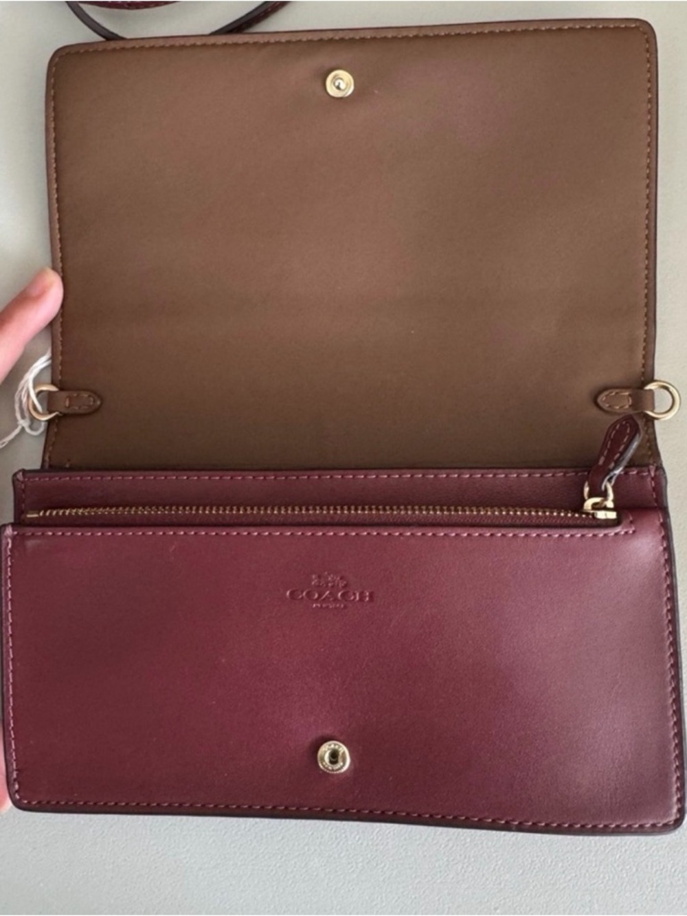 Coach Signature Floral Continental Wallet - Brown, Pink, Cream - Picture 3 of 7